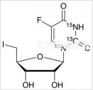 5’-Deoxy-5’-iodo-5-fluorouridine-13C,15N2,>95%