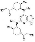 N,N’-Bis(3R,4R)-1-cyanoacetyl-4-methylpiperidin-3-yl-N,N’-dimethyl-7-deazapurine-2,6-di