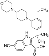 6-Cyano-2-[1-[4-ethyl-3-[4-(4-morpholinyl)-1-piperidinyl]phenyl]-1-methylethyl]-1H-indole-