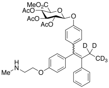 N-Desmethyl-4-hydroxy Tamoxifen-d5 Tri-O-acetyl-&beta;-D-glucuronic Acid Methyl Ester 