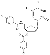 3,5-Di-O-p-chlorobenzoyl &alpha;,&beta;-Floxuridine-13C,15N2