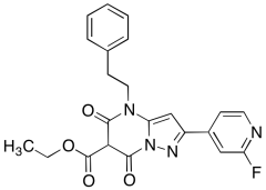 Ethyl 2-(2-Fluropyridin-4-yl)-5,7-dioxo-4-phenethyl-4,5,6,7-tetrahydropyrazolo[1,5-a]pyrim
