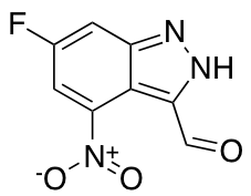 6-Fluoro-4-nitro-3-(1H)indazole carboxaldehyde
