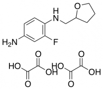 2-fluoro-1-N-(oxolan-2-ylmethyl)benzene-1,4-diamine bis(oxalic acid)
