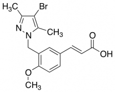 (2E)-3-{3-[(4-Bromo-3,5-dimethyl-1H-pyrazol-1-yl)methyl]-4-methoxyphenyl}acrylic Acid