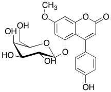 5-(&beta;-D-Galactopyranosyloxy)-4-(4-hydroxyphenyl)-7-methoxy-2H-1-benzopyran-2-one